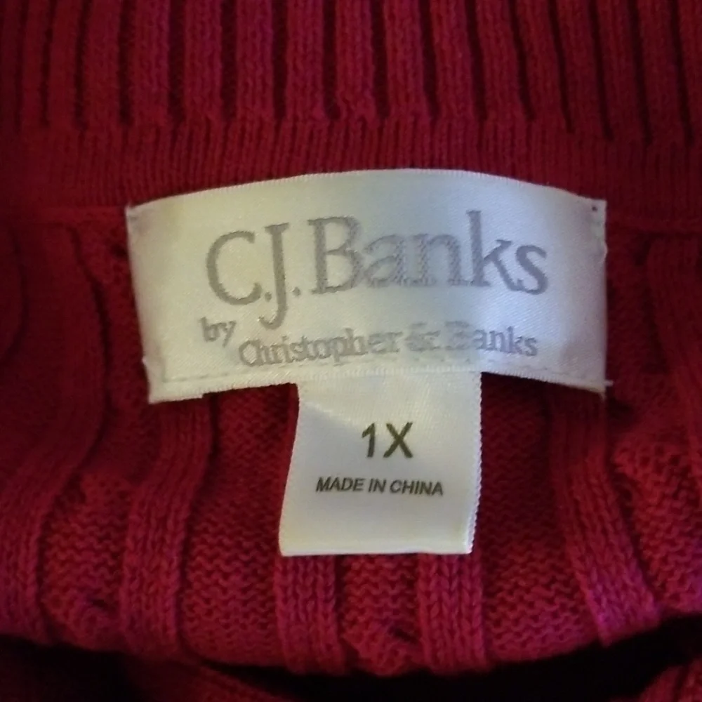 CJ Banks envelope collar sweater NWOT - Picture 4 of 8